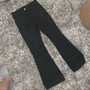 Black Flare Jeans Destroyed distressed ripped